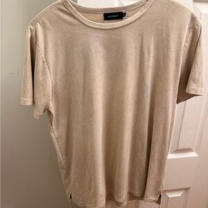 KAYDEN K Beige Short-Sleeve Crewneck Tee for Women